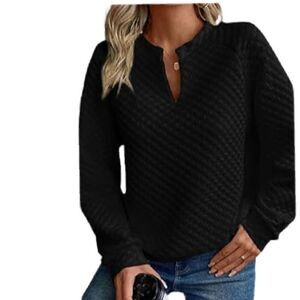Textured V Notch Sweatshirt (0518)
